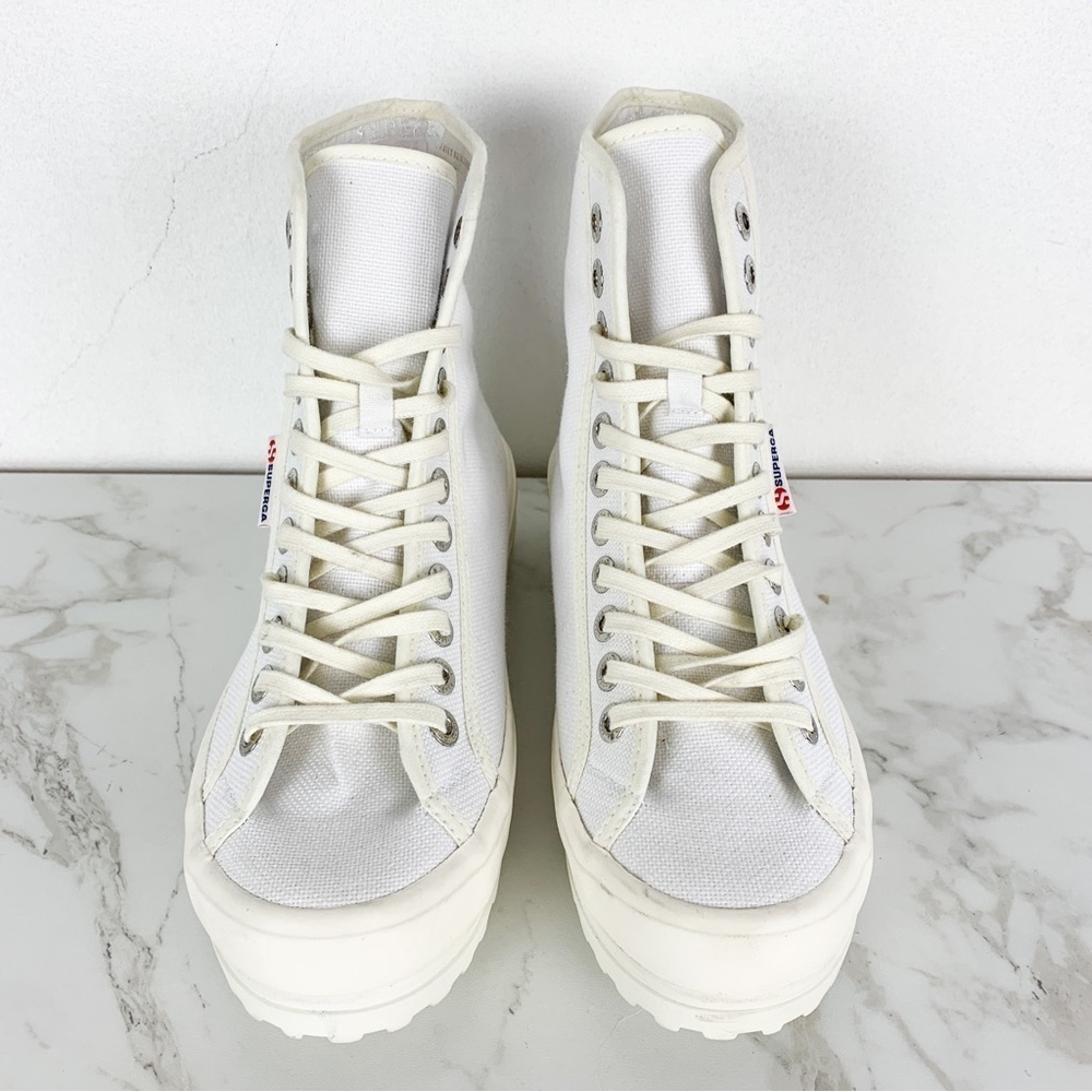 Superga 2341 Alpina High Top Sneakers with Gum Sole in White Sz 7 1/2 - Picture 7 of 16